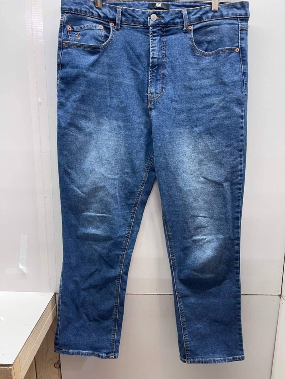 Frye Medium Blue High-Rise Straight Jeans